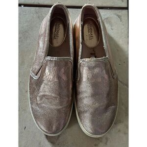 Michael Kors Metallic Gold Slip-On‎ Sneakers Casual Comfort Shoes